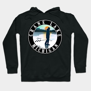 Crane Lake Ice Fishing Michigan Sunset Hoodie